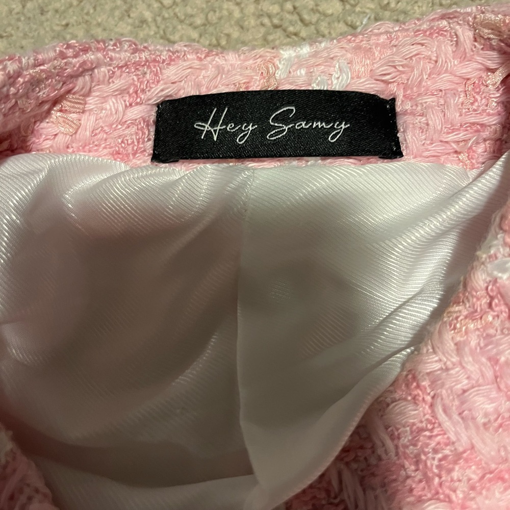 M - Hey Samy Pink Cropped Women's Jacket - Picture 3 of 5